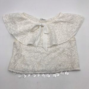 Molly Elizabeth white lace crop top